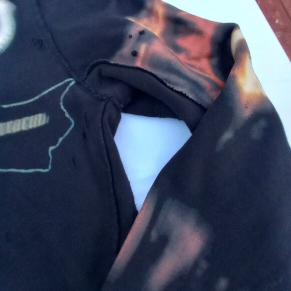 Givenchy Black Heavy Metal Print Distressed Sweatshirt size large - Picture 6 of 16